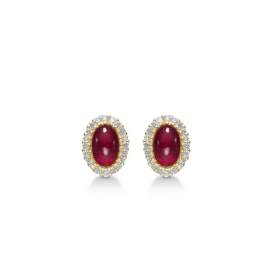 Jewellery Mads Z | Royal Ruby 14 Ct. Gold Earrings W. Rubies