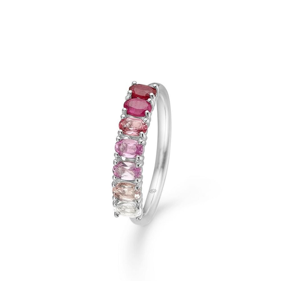 Jewellery Mads Z | Poetry Ruby Silver Ring W. Precious Stones