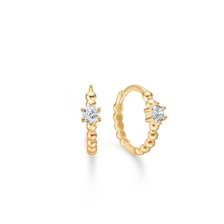 Jewellery Mads Z | Julie Earrings In 8 Ct. Gold With Zirconia