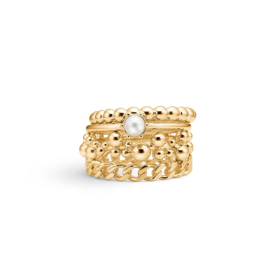 Jewellery Mads Z | Poetry Solitaire Pearl Ring In 14 Kt. Gold With A Cultural Pearl