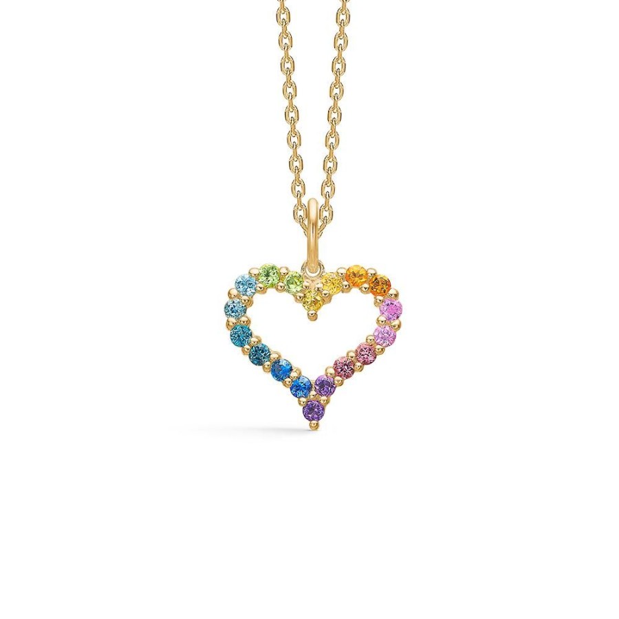 Jewellery Mads Z | Tender Heart Rainbow Pendant In 14 Ct. Gold