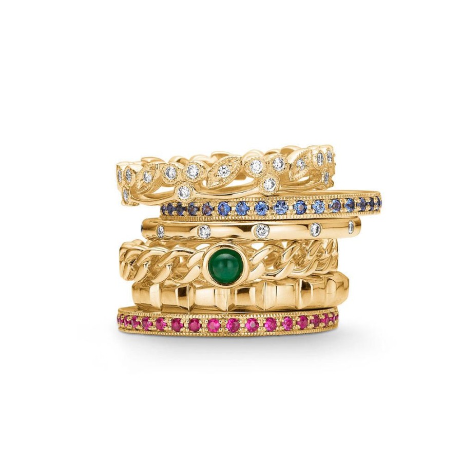 Jewellery Mads Z | Poetry Panzer Ring In 14 Kt. Gold W. Emerald