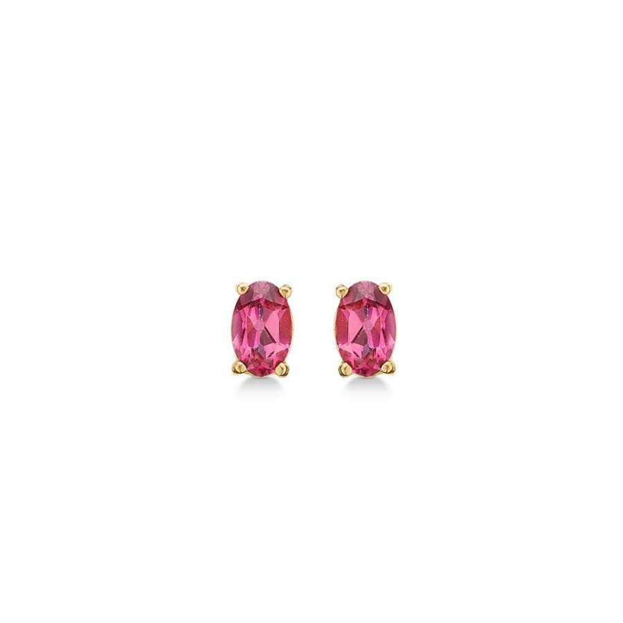 Jewellery Mads Z | Aria Earrings In 8 Ct. Gold With Pink Topaz