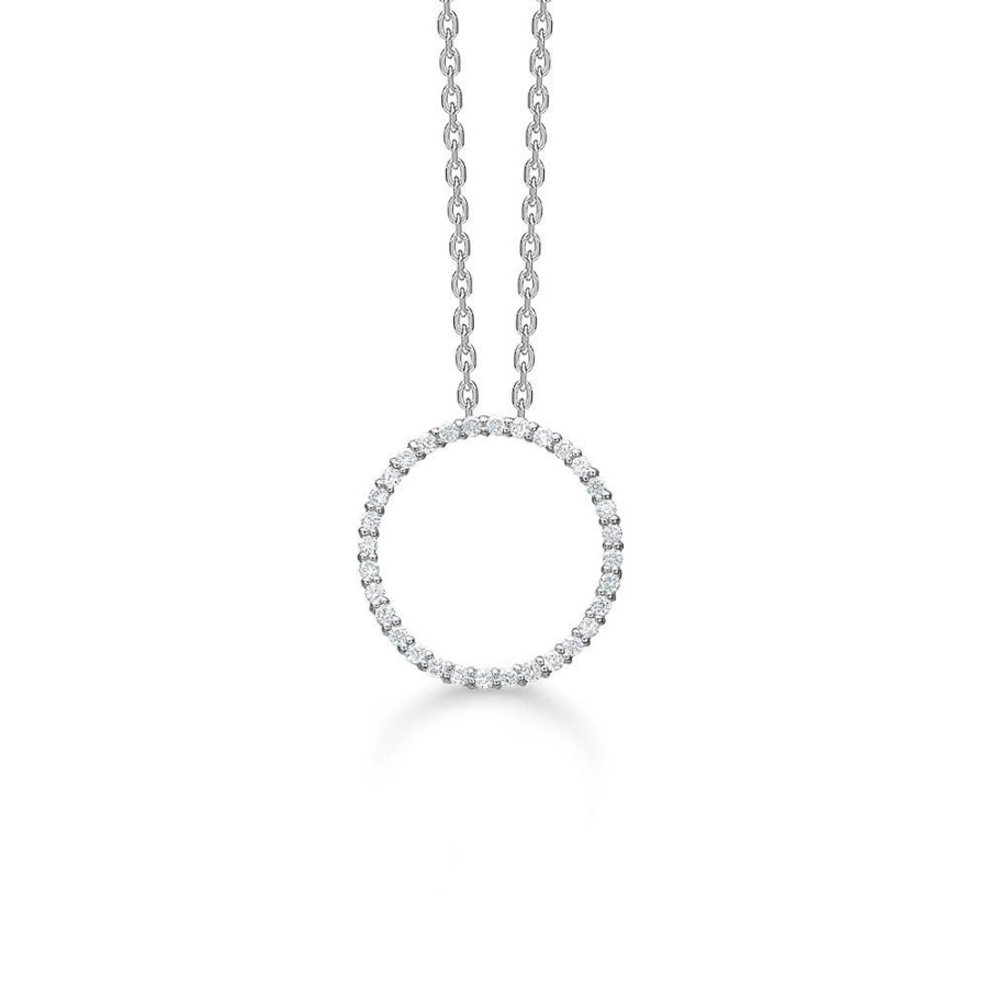 Jewellery Mads Z | Halo Pendant 14 Ct. White Gold