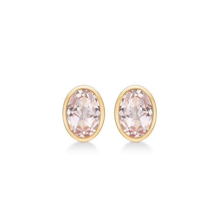 Jewellery Mads Z | Darling Earrings In 14 Ct. Gold With Pink Morganite