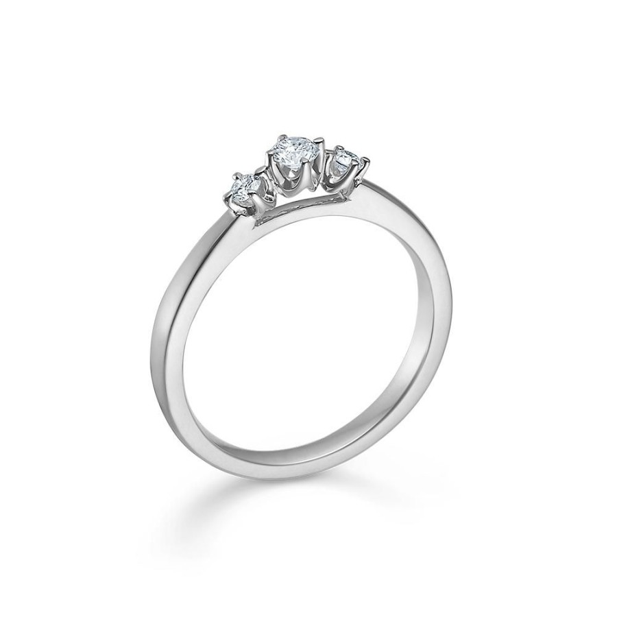 Jewellery Mads Z | Crown Trinity 14 Ct. White Gold W. 0,17 Ct.