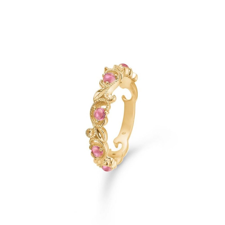 Jewellery Mads Z | Vintage Blooming Ring In 14 Ct. Gold With Pink Tourmaline