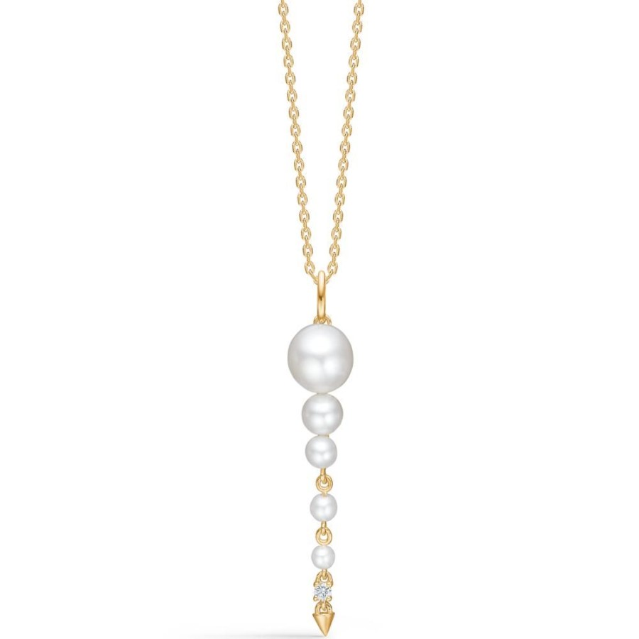 Jewellery Mads Z | Unicorn Pendant In 14 Ct. Gold With Diamond And Pearls