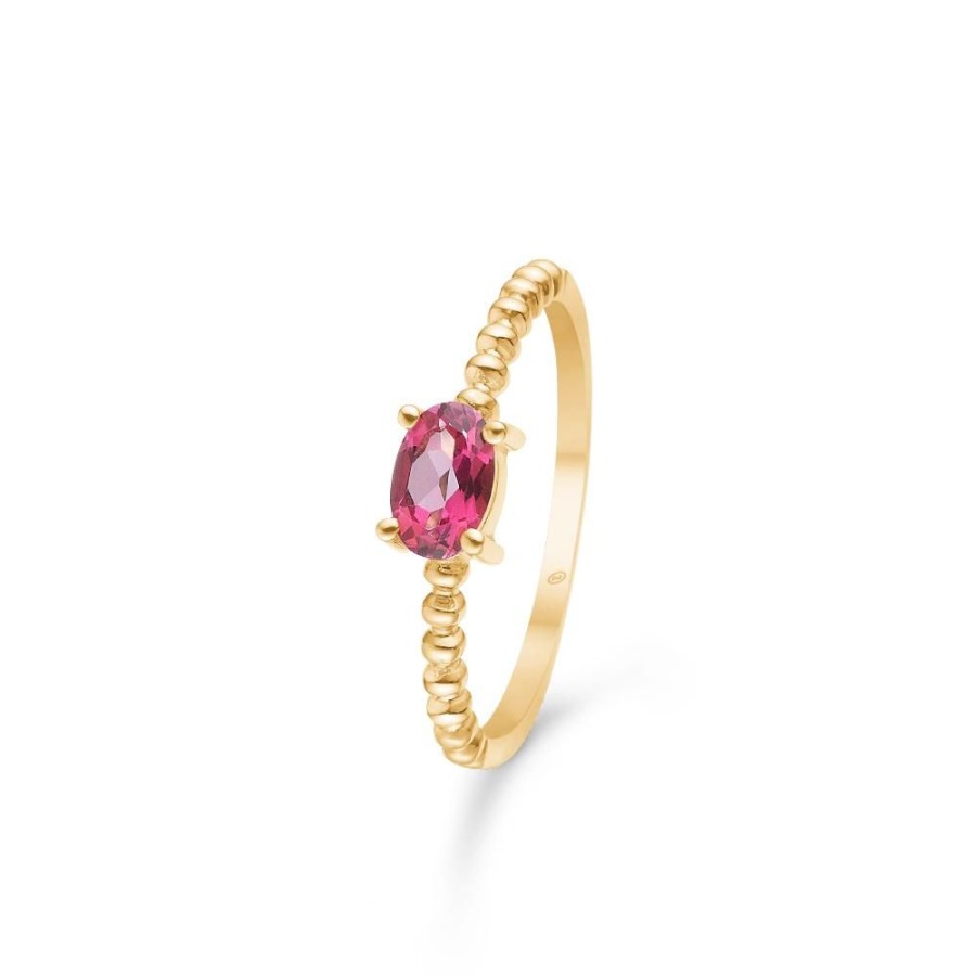 Jewellery Mads Z | Aria Ring In 8 Ct. Gold With Pink Topaz