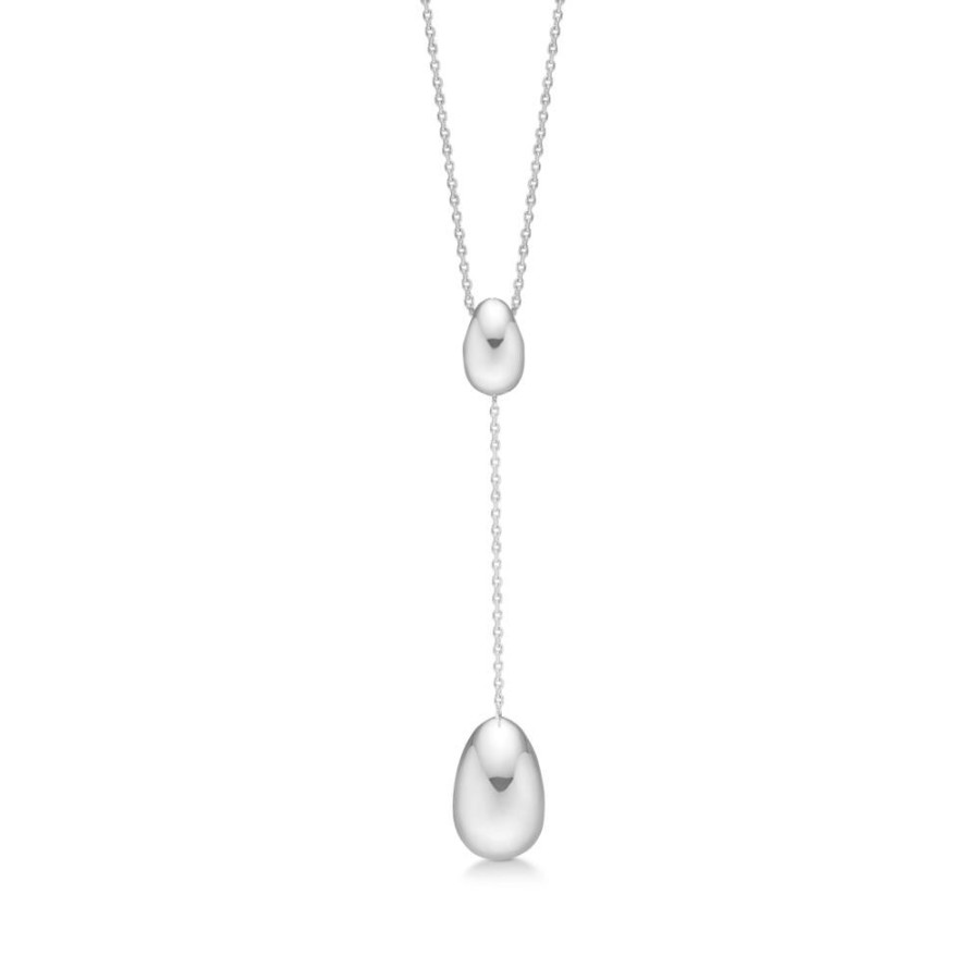 Jewellery Mads Z | Dangling Ellipse Silver Necklace