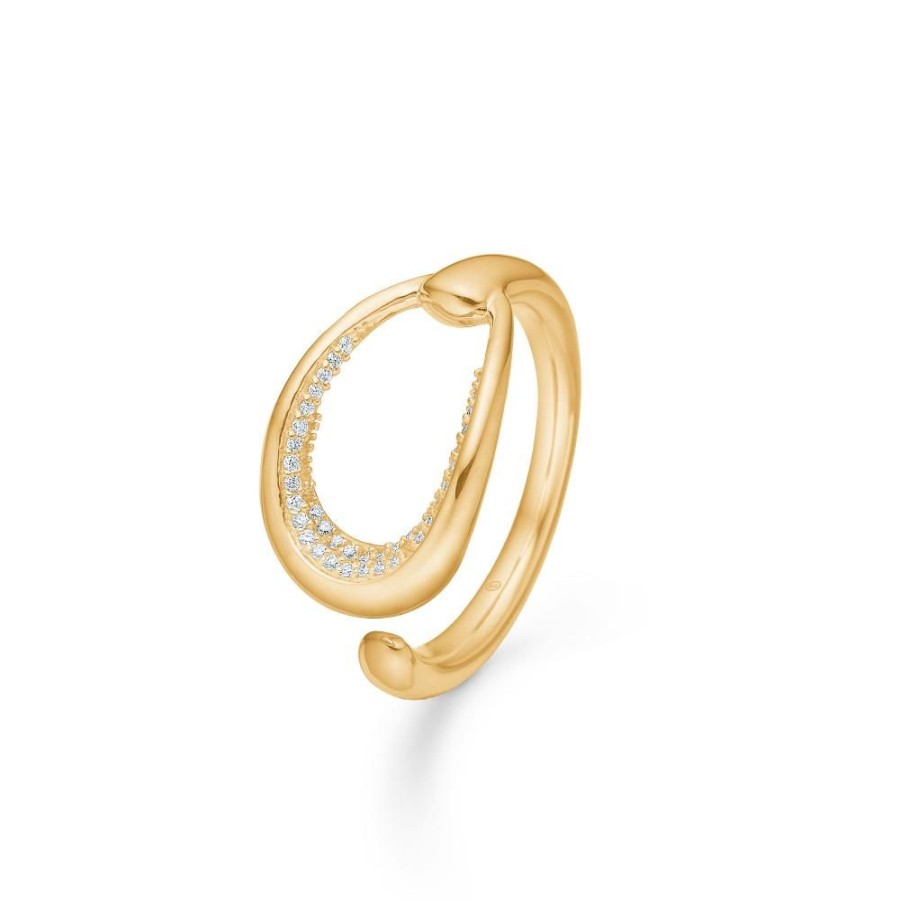 Jewellery Mads Z | Diamond Ellipse Ring In 14 Ct. Gold W. Diamonds