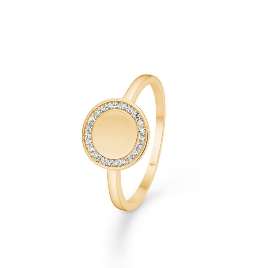 Jewellery Mads Z | Cara Ring In 8 Ct. Gold With Zirconia