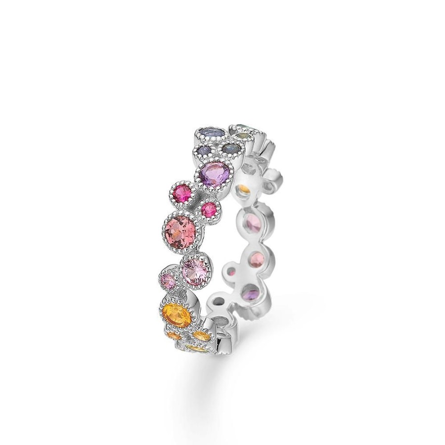 Jewellery Mads Z | Luxury Rainbow Ring In 14 Ct. White Gold