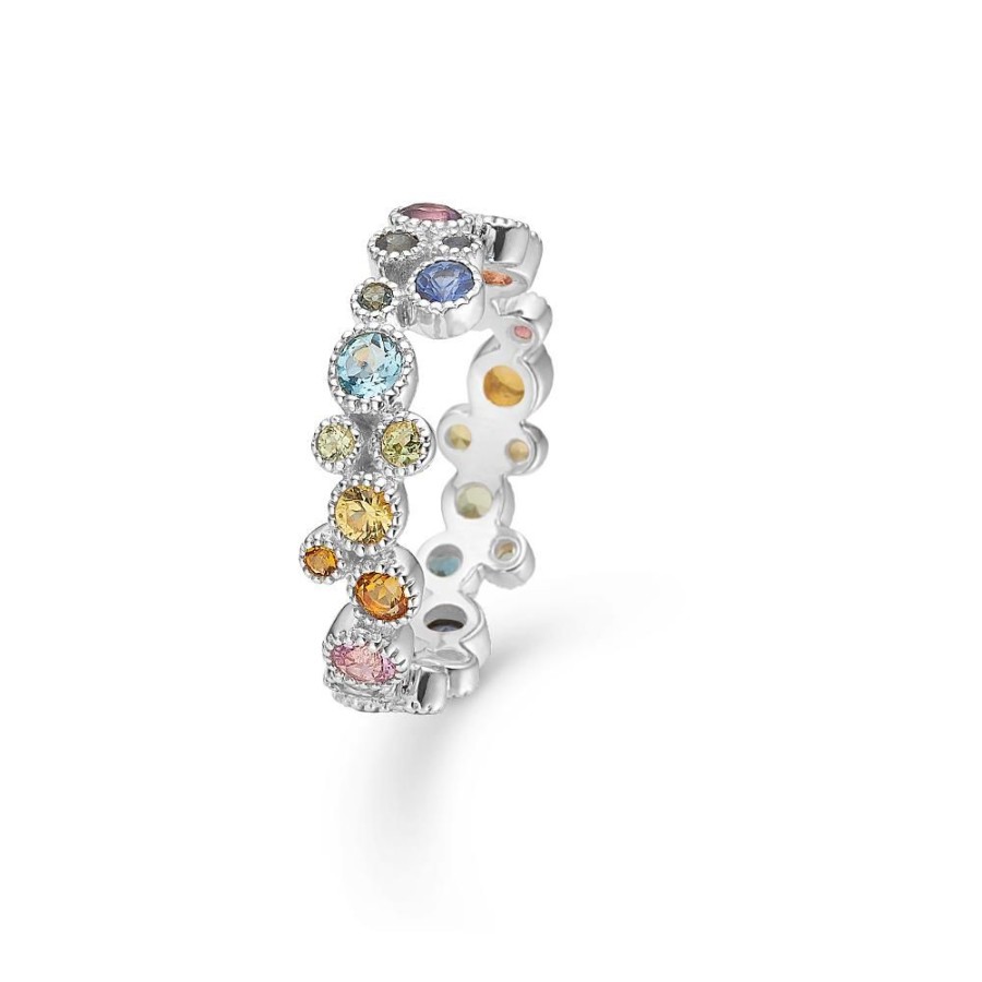 Jewellery Mads Z | Luxury Rainbow Ring In 14 Ct. White Gold