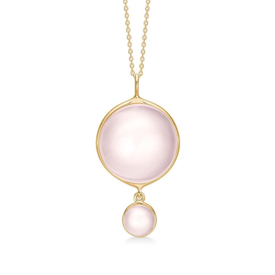 Jewellery Mads Z | Miranda Pendant In 14 Ct. Gold With Rose Quartz