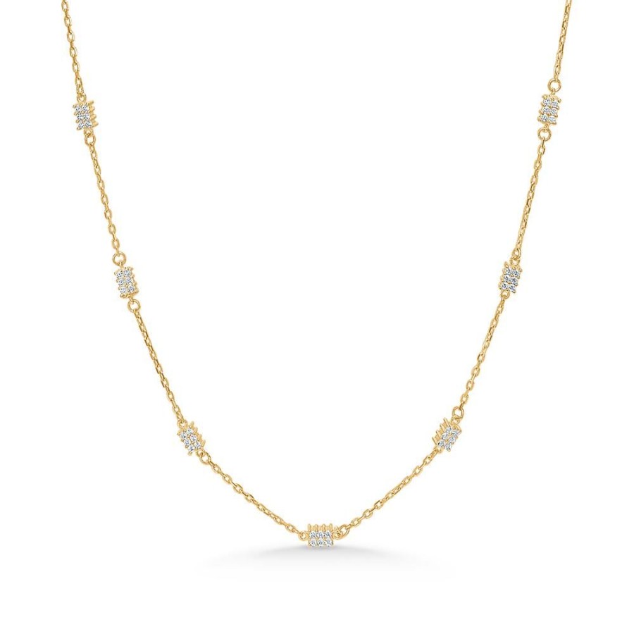 Jewellery Mads Z | Liva Necklace In 8 Ct. Gold With Zirconia