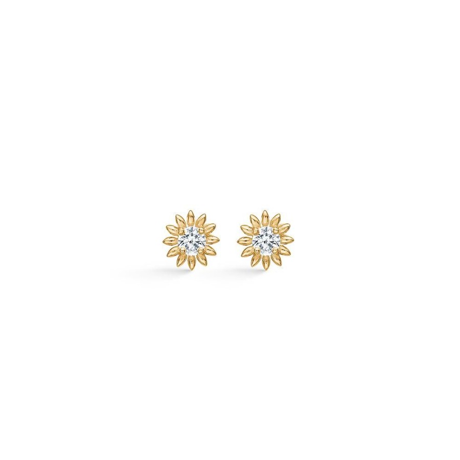 Jewellery Mads Z | Pixie Earrings In 8 Ct. Gold With Zirconia