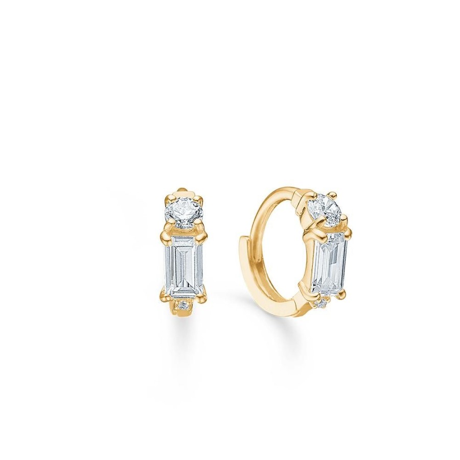 Jewellery Mads Z | Mille Earrings In 8 Ct. Gold With Zirconia