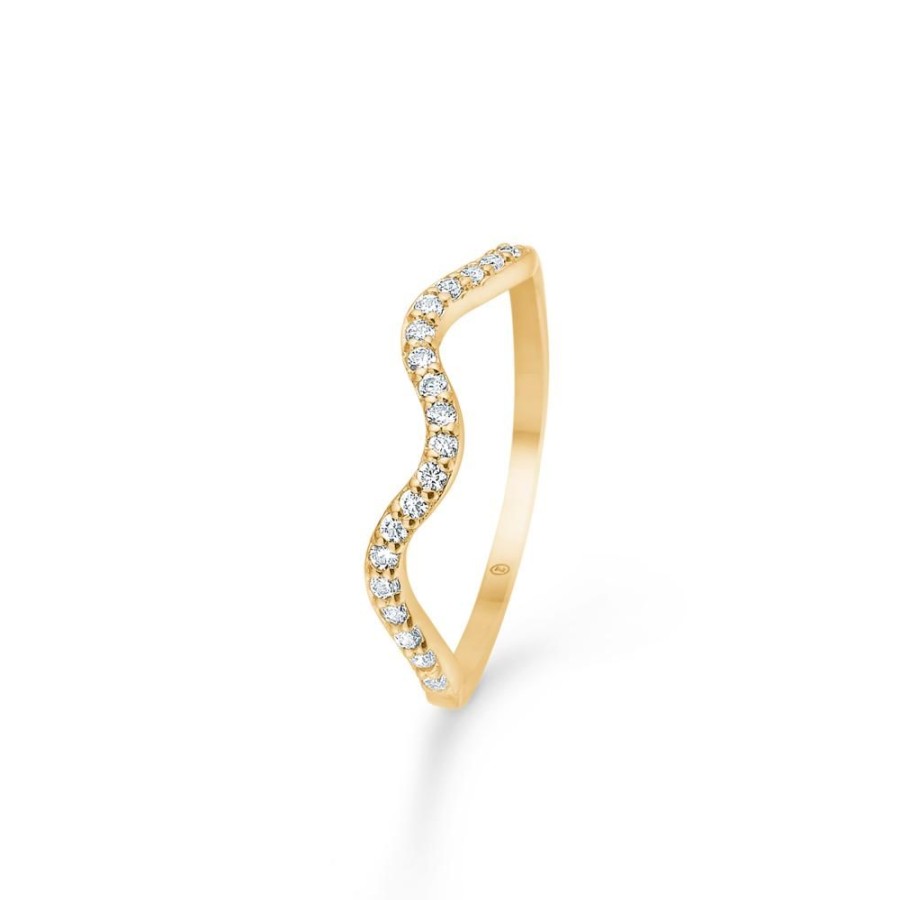 Jewellery Mads Z | Leona Ring In 8 Ct. Gold With Zirconia