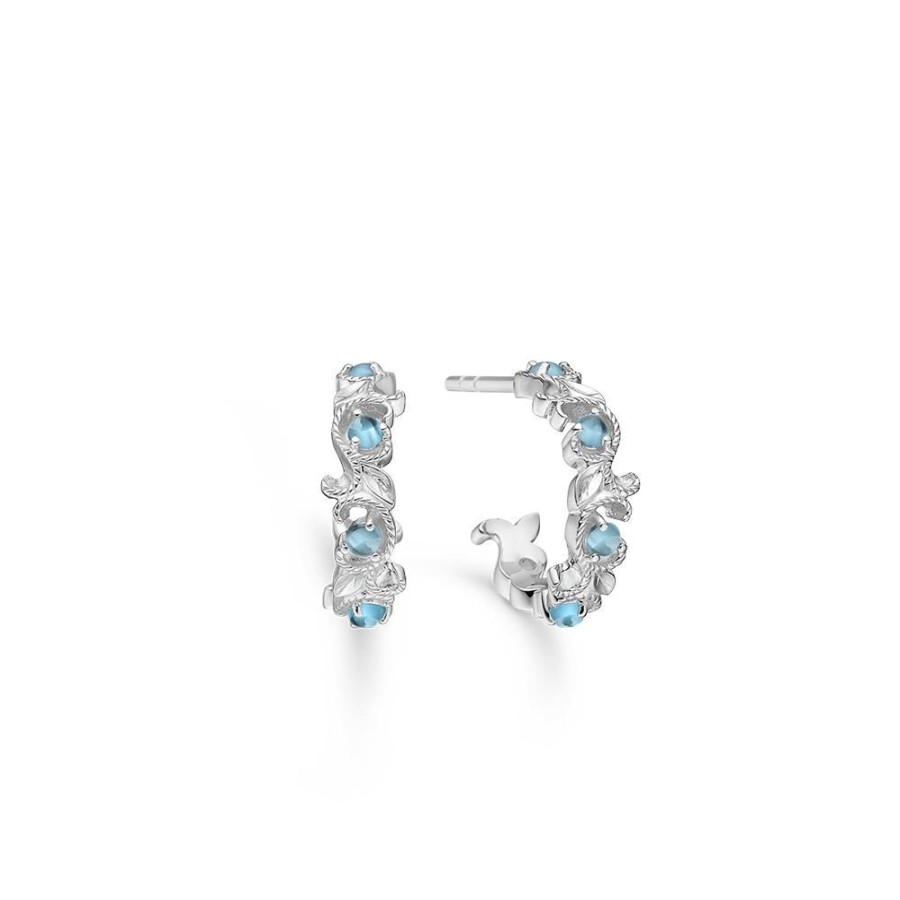 Jewellery Mads Z | Vintage Blooming Silver Earrings With London Blue Topaz