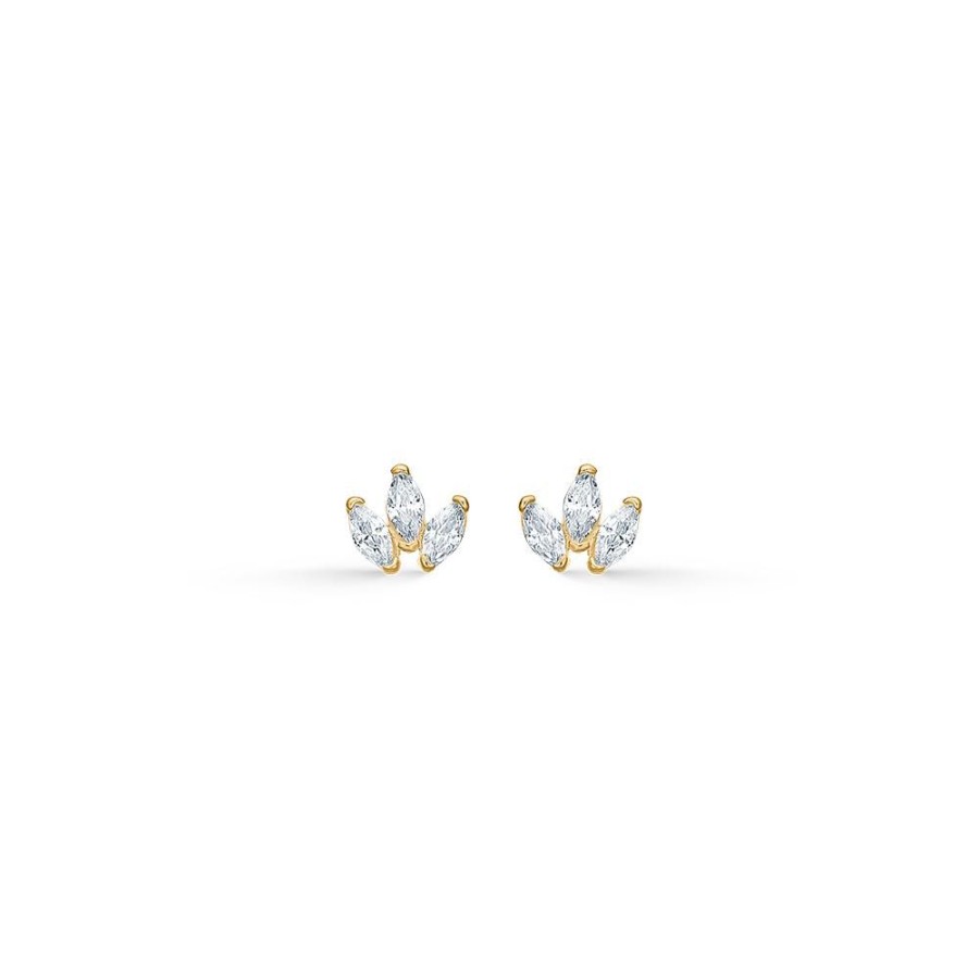 Jewellery Mads Z | Pixie Earrings In 8 Ct. Gold With Zirconia