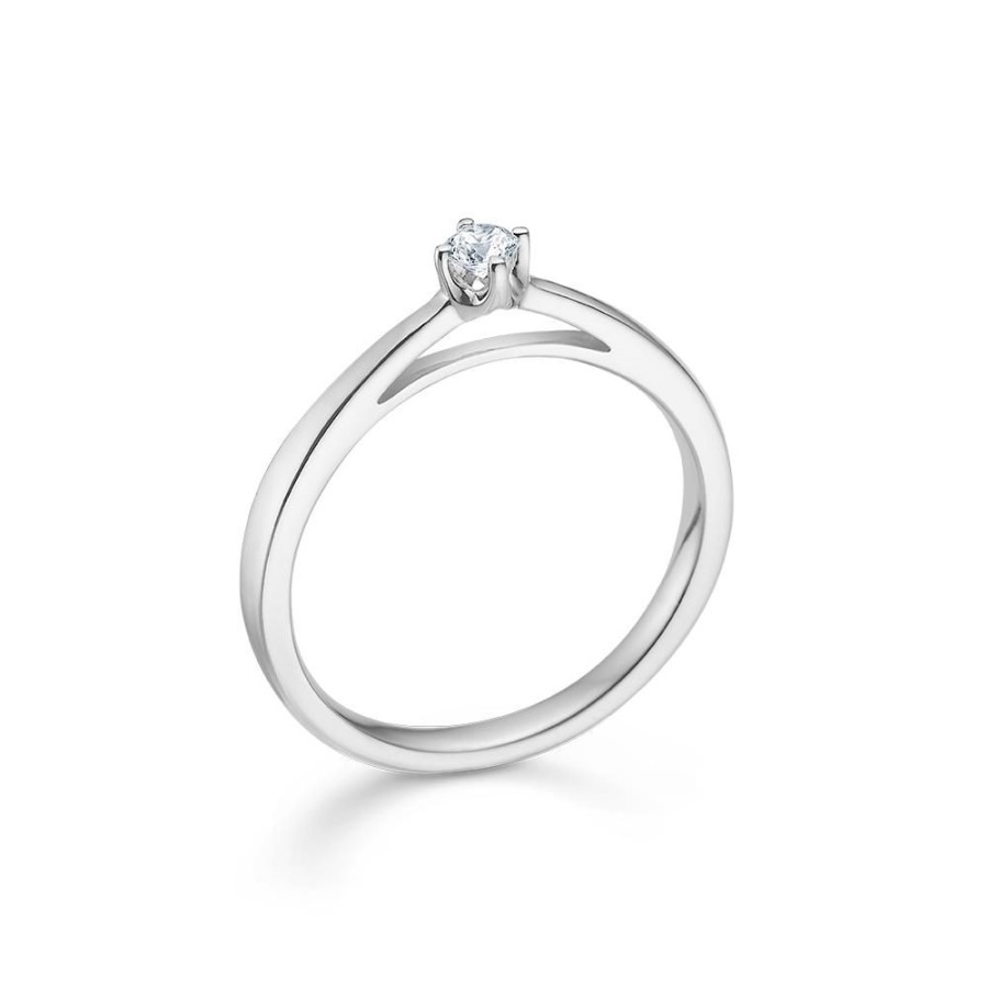 Jewellery Mads Z | Crown Ring 14 Ct. White Gold W. 0,09 Ct.