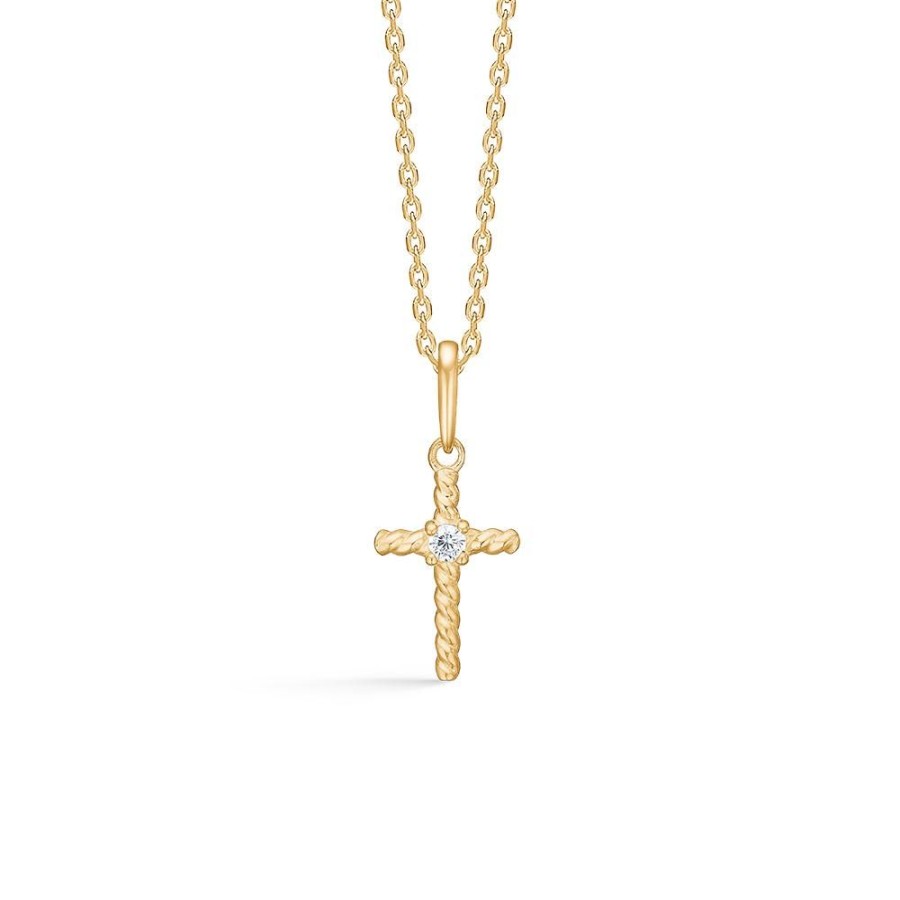 Jewellery Mads Z | Faith Pendant In 8 Ct. Gold With Zirconia