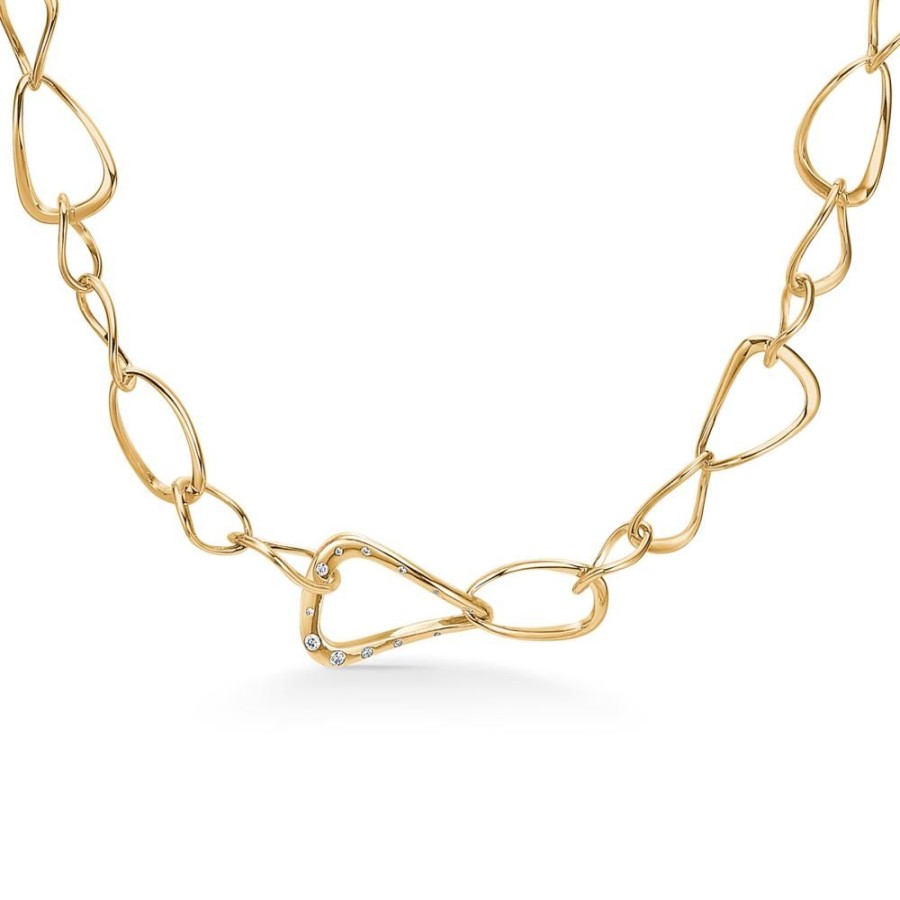 Jewellery Mads Z | Athena Necklace In 14 Ct. Gold With Diamonds