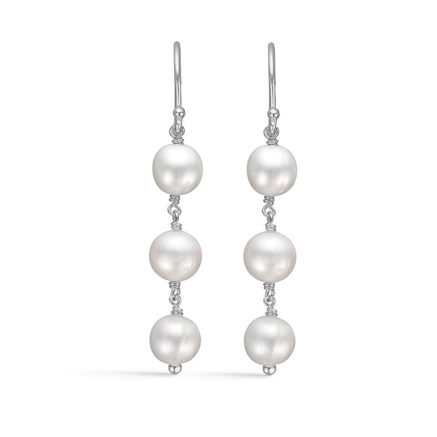 Jewellery Mads Z | Treasure Silver Earrings With 3 Cultured Pearls