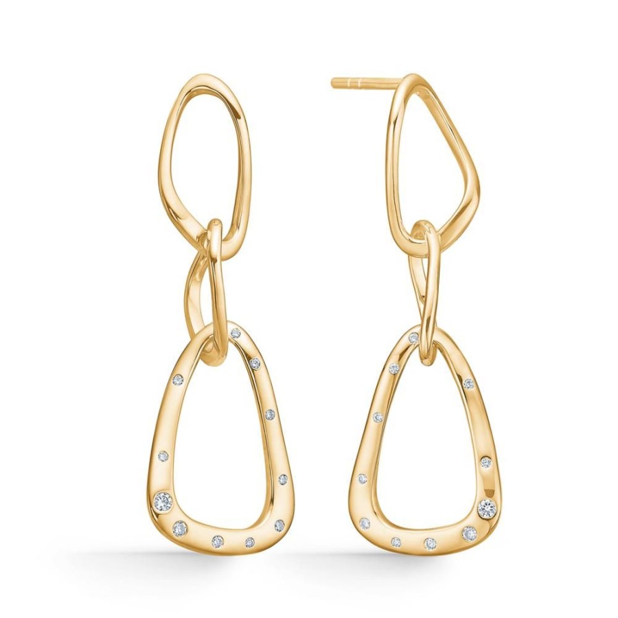 Jewellery Mads Z | Athena Earrings In 14 Ct. Gold With Diamonds