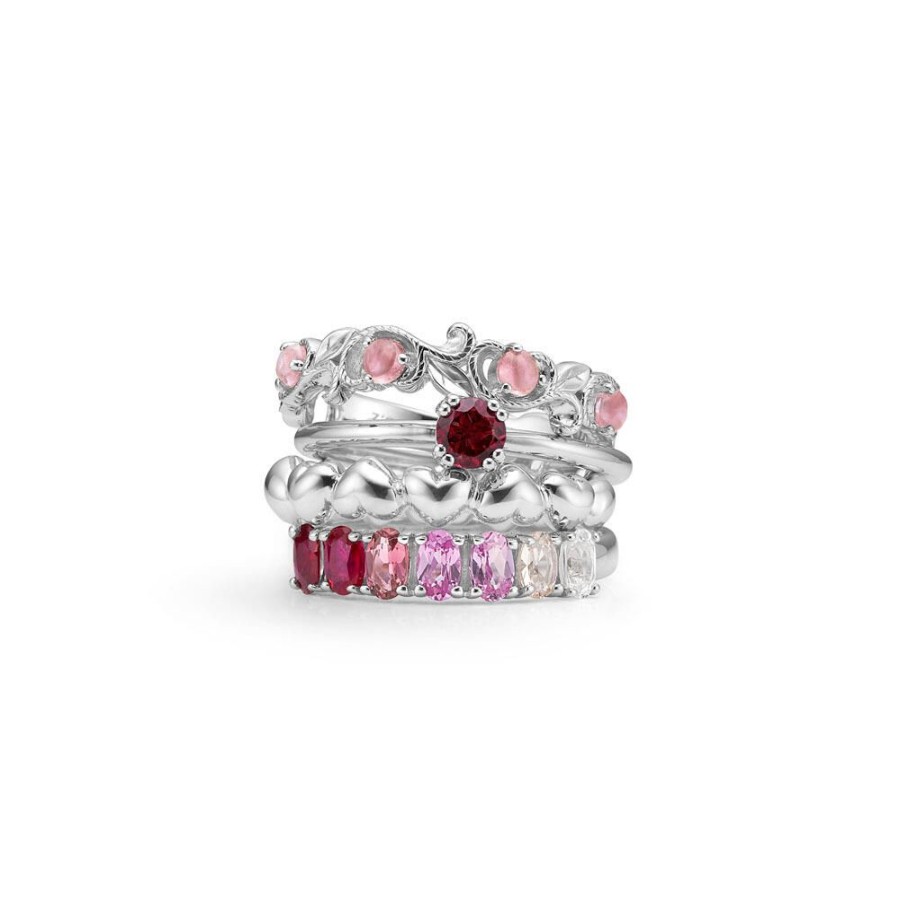 Jewellery Mads Z | Poetry Solitaire Garnet Silver Ring With Garnet