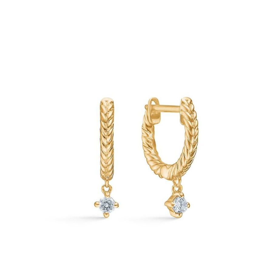 Jewellery Mads Z | Kiss Earrings In 14 Ct. Gold With Diamonds