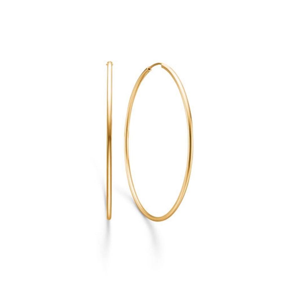 Jewellery Mads Z | Silver Gold Plated Hoops 50 Mm