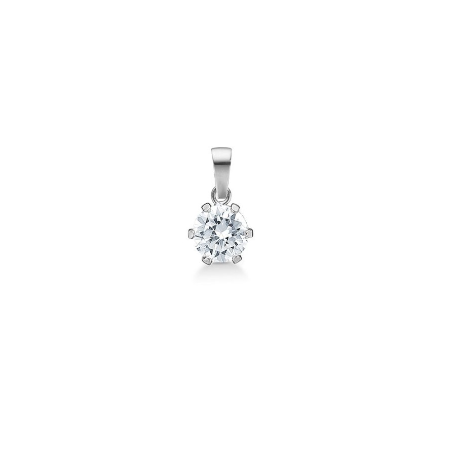 Jewellery Mads Z | Silver Pendant M 4 Mm Cz I