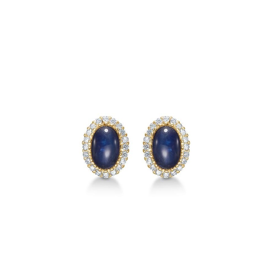 Jewellery Mads Z | Royal Sapphire 14 Ct. Gold Earrings W. Sapphires