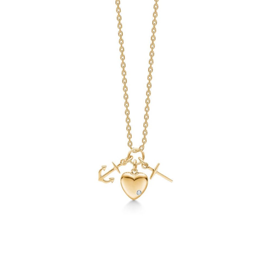 Jewellery Mads Z | Hope, Faith, Love 8 Ct. Gold Pendant