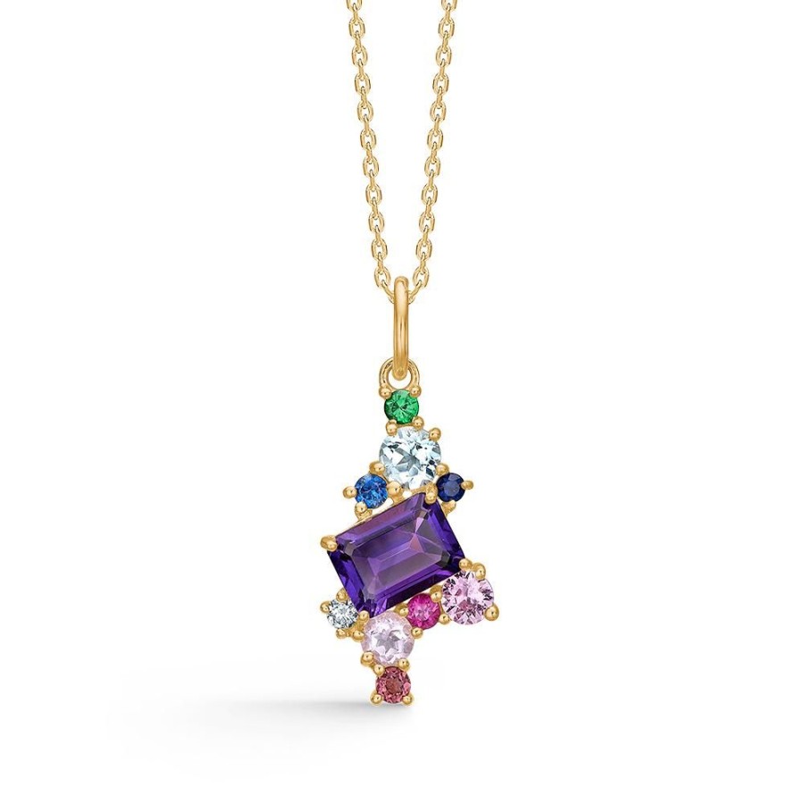 Jewellery Mads Z | Four Seasons Summer Pendant In 14 Ct. Gold With Genuine Stone And Diamond