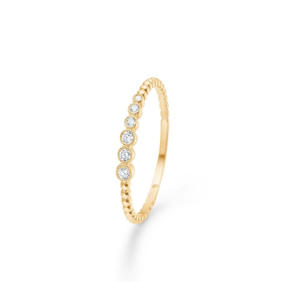 Jewellery Mads Z | Amalia Ring In 8 Ct. Gold With Zirconia