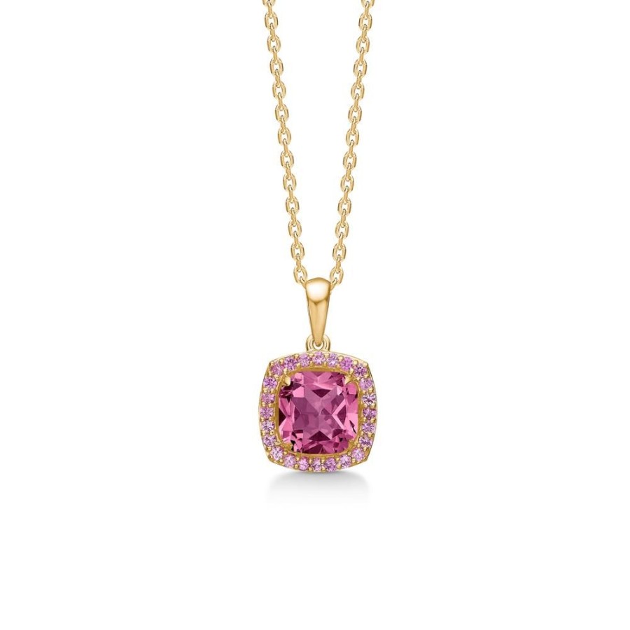 Jewellery Mads Z | Provence Pendant In 14 Kt. Gold With Pink Quartz And Pink Sapphire