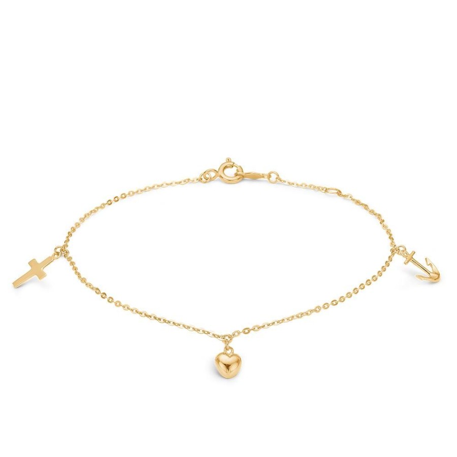 Jewellery Mads Z | Hope Faith Love Bracelet In 8 Ct. Gold