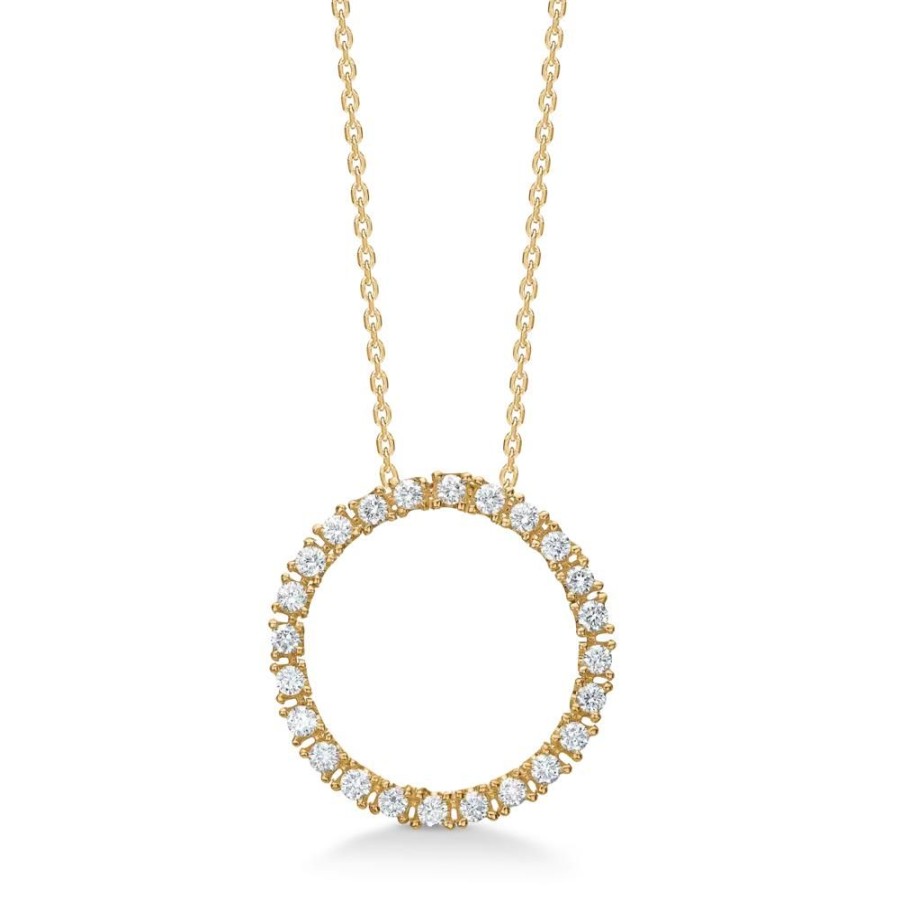 Jewellery Mads Z | Halo Pendant In 14 Kt. Gold With Diamonds