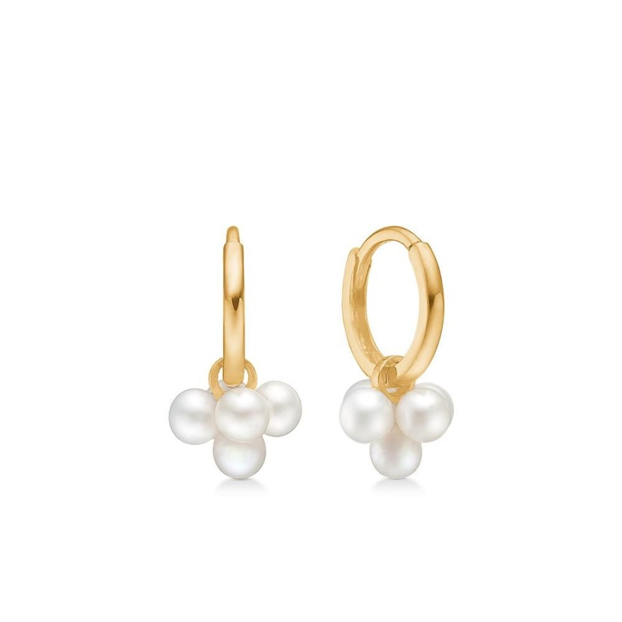 Jewellery Mads Z | Daizy Earrings In 8 Ct. Gold With Cultured Pearls