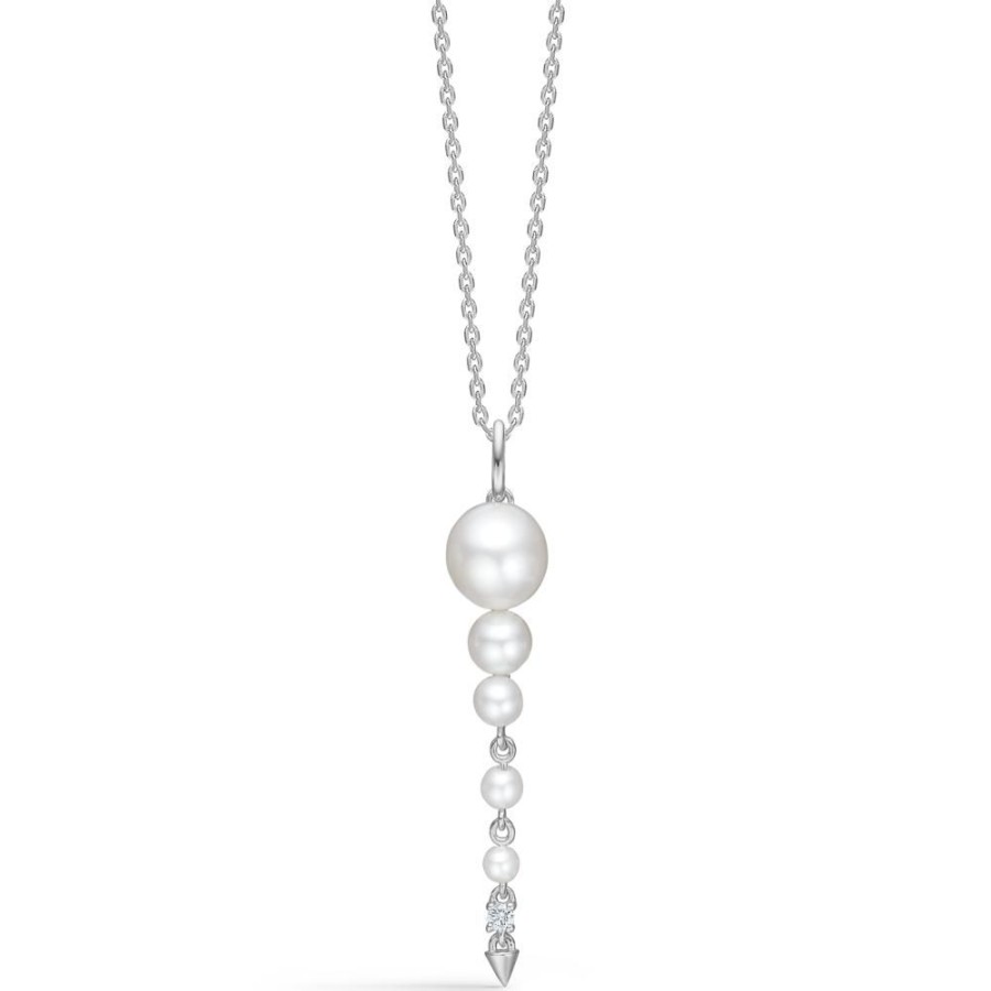 Jewellery Mads Z | Unicorn Silver Necklace With White Topaz And Cultured Pearls