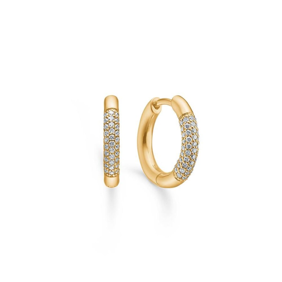 Jewellery Mads Z | Sway Earrings In 14 Ct. Gold With Diamonds