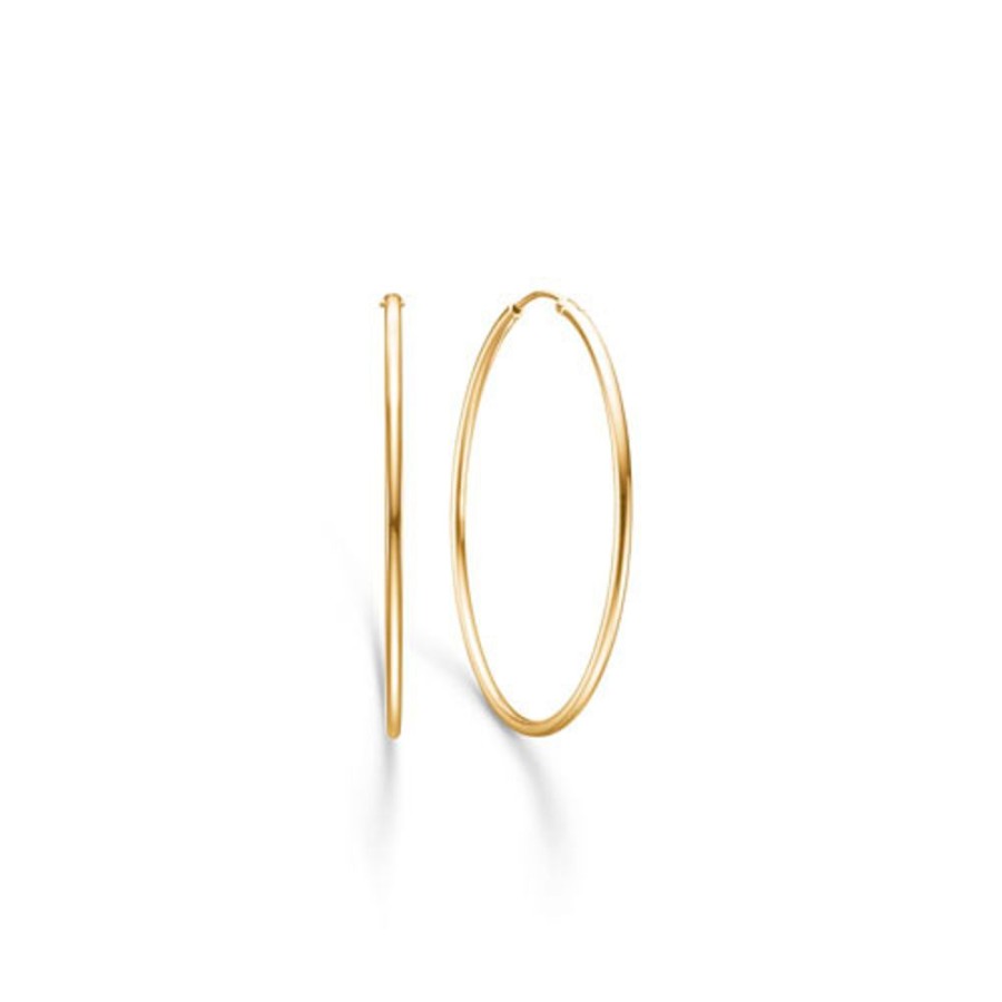 Jewellery Mads Z | Silver Gold Plated Hoops 40 Mm