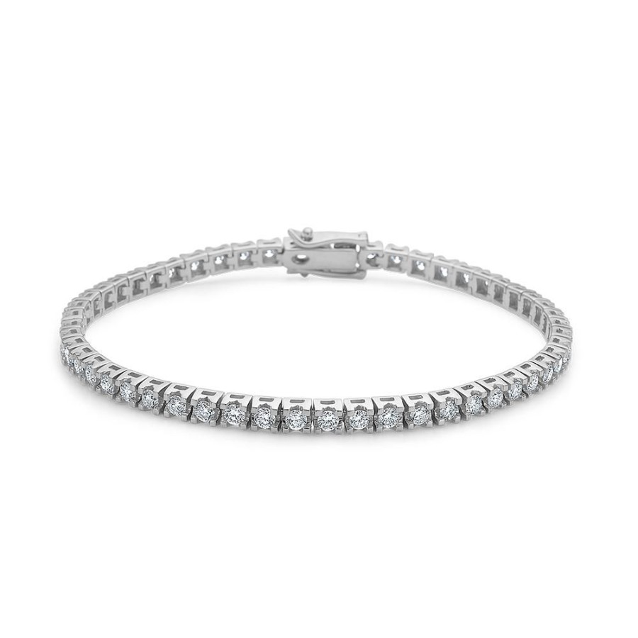 Jewellery Mads Z | Tennis Bracelet In 14 Ct. White Gold With 2,50 Ct. Diamonds