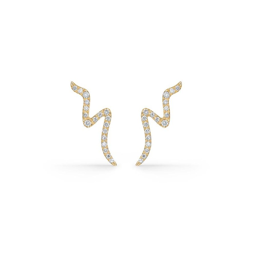 Jewellery Mads Z | Aquatic Earrings In 14 Ct. Gold With Diamonds