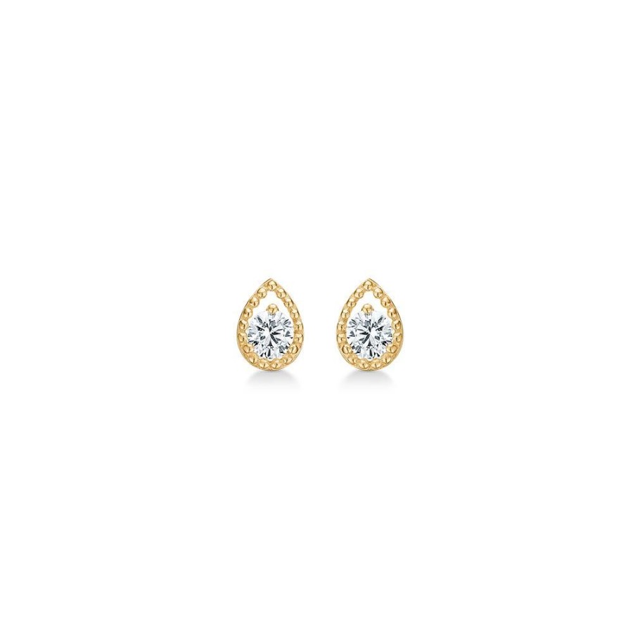 Jewellery Mads Z | Pixie Earrings In 8 Ct. Gold With Zirconia