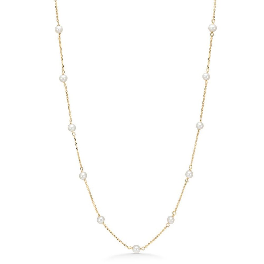 Jewellery Mads Z | Moonlight Necklace In 8 Ct. Gold With Cultured Pearl