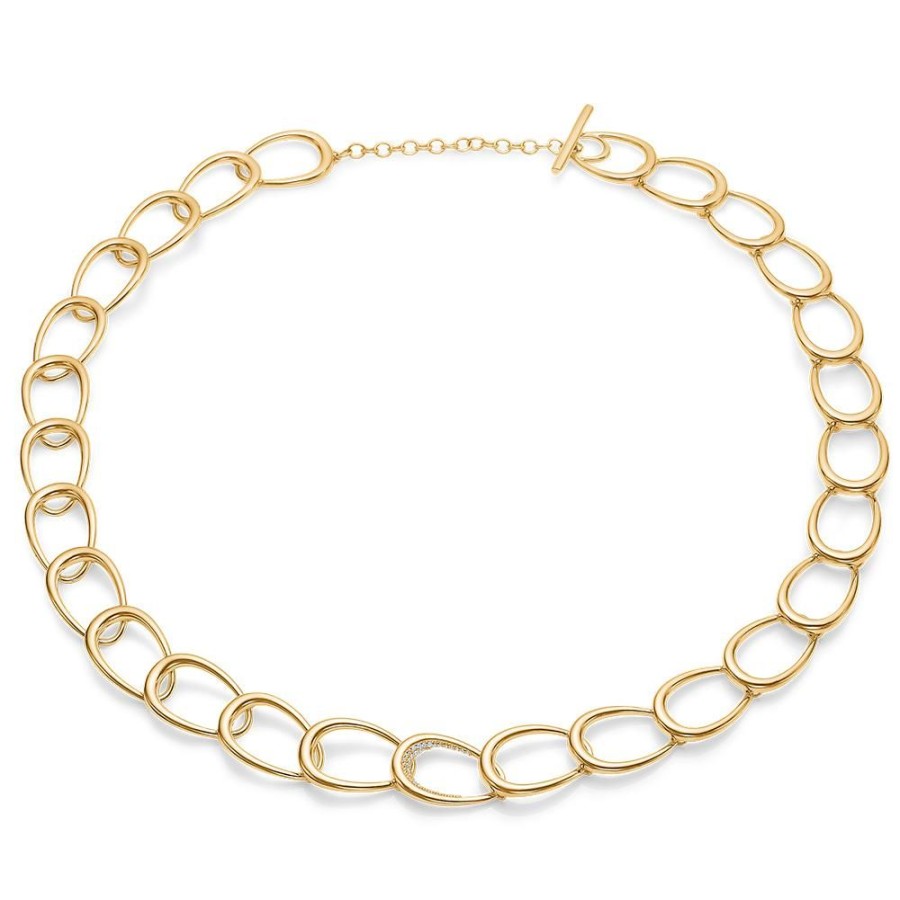 Jewellery Mads Z | Diamond Ellipse Necklace In 14 Ct. Gold W. Diamonds